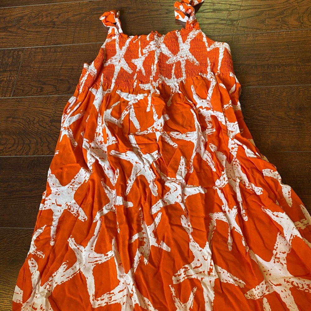 Girls tybee island starfish print dress one size